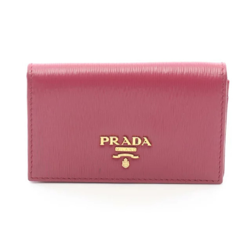 Prada Card Case Wallet Accessory Leather Pink